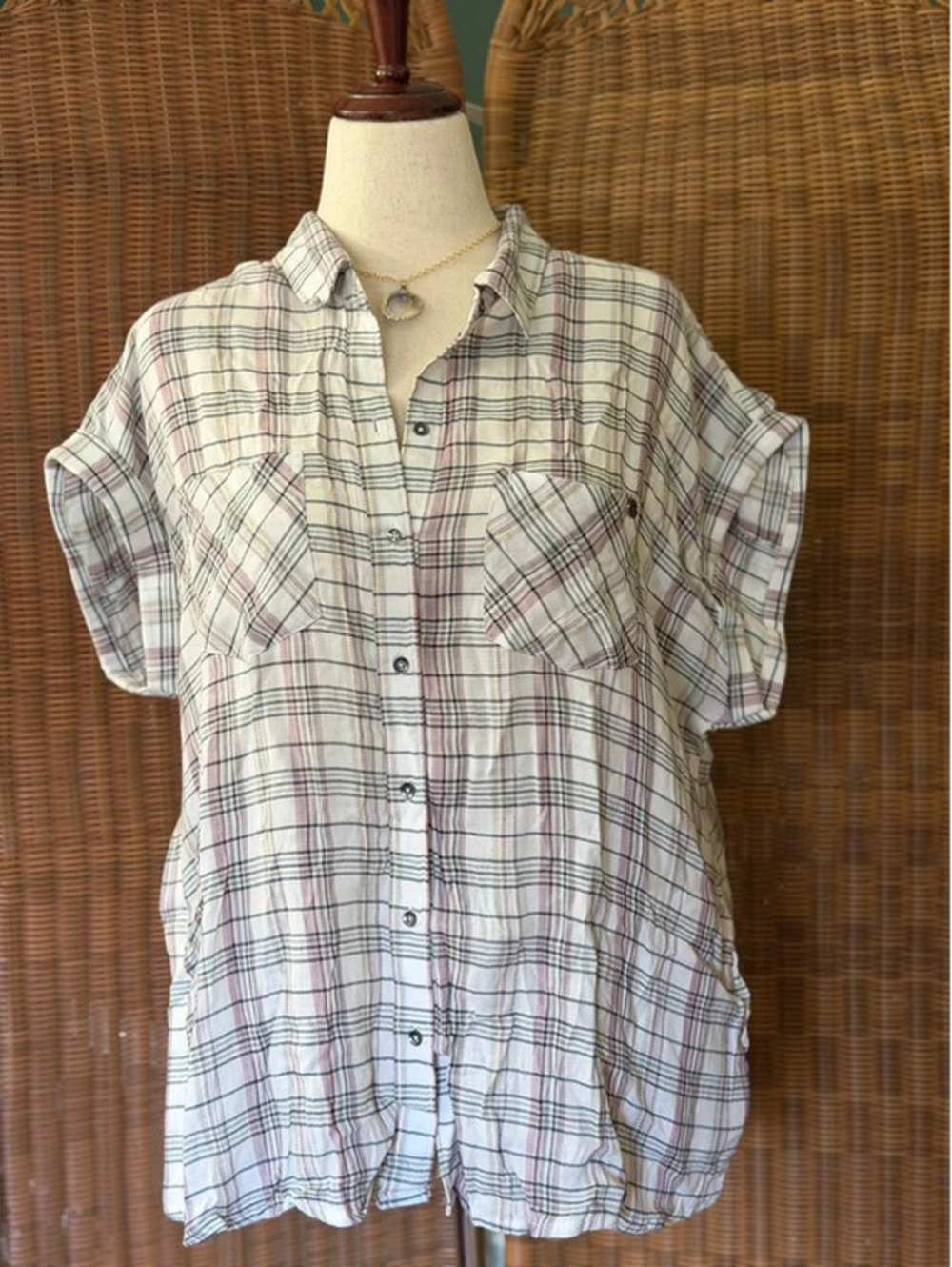 William Rast Kinsley -Short Sleeve Tie-Back Shirt.sz XL